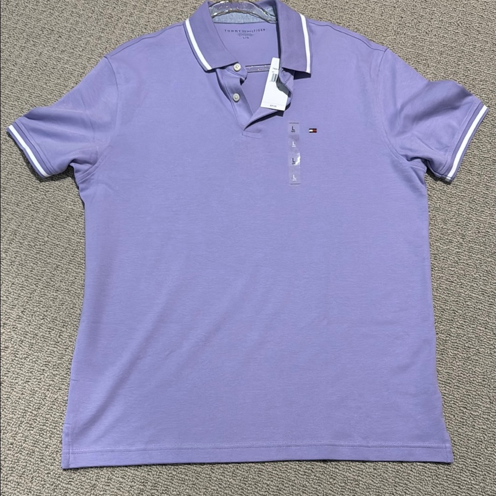 Tommy Hilfiger Purple Polo Shirt Classic Style L